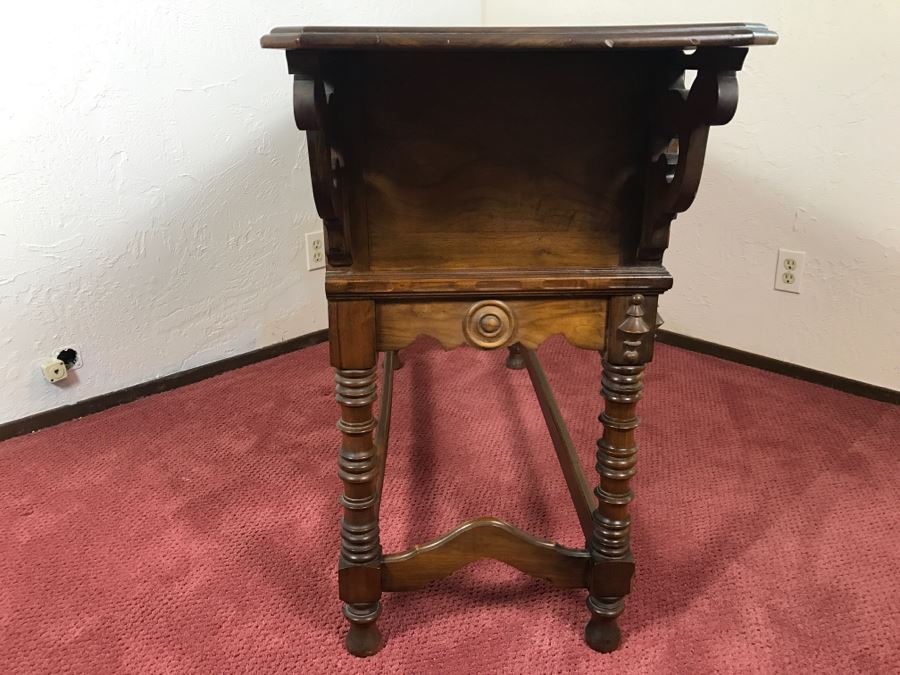 Stunning Unique Wood Carved Chinoiserie Console Media Table With 2-Drawers May Have Been From Hollywood Movie Set [Photo 15]