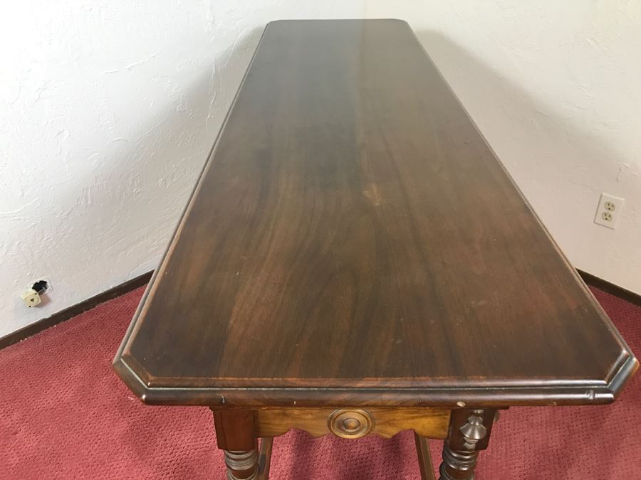 Stunning Unique Wood Carved Chinoiserie Console Media Table With 2-Drawers May Have Been From Hollywood Movie Set [Photo 17]