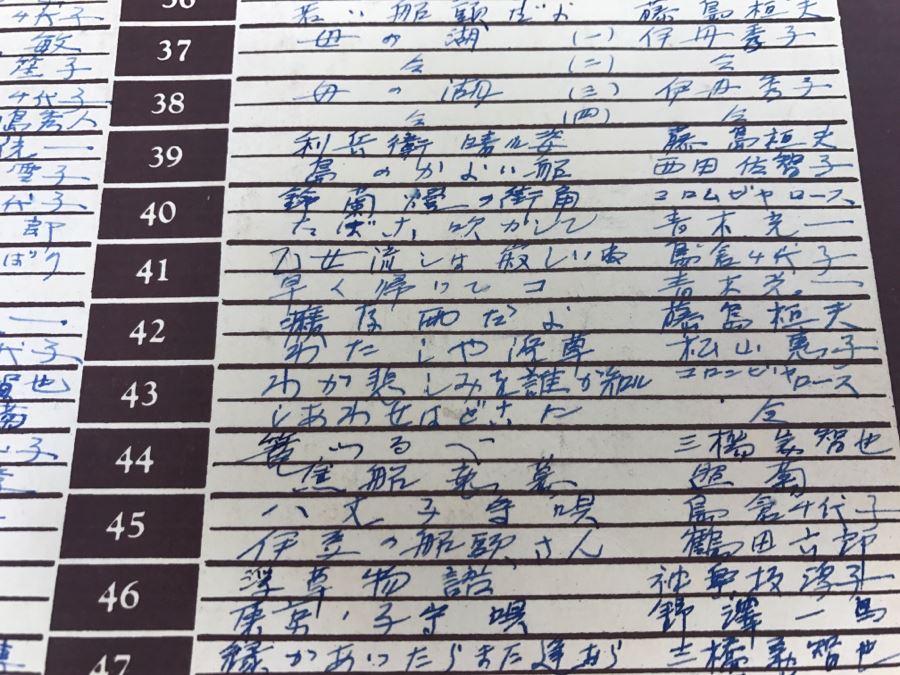 (50) Collection Of Various Japanese Vinyl Records Various Labels Victor, Columbia, King Record, Teichiku, Mercury, Tokyo Records In Vintage Metal Carrying Case [Photo 29]