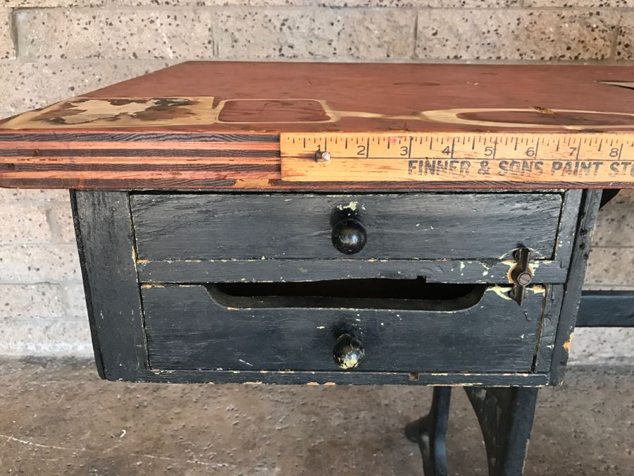 Vintage Singer 31-20 Industrial Sewing Machine SN H1151884 With Antique AMERICAN Industrial Treadle Sewing Machine Table With Old Singer Sewing Motor Style SA932 Steampunk [Photo 5]