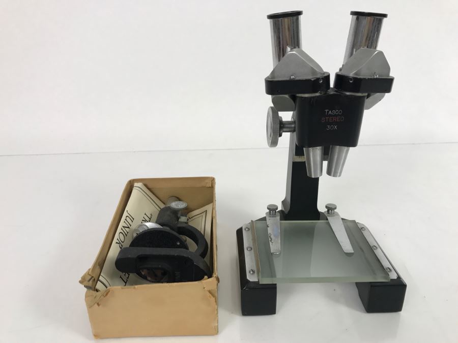 Vintage TASCO Stereo 30X Microscope And Triple Turret Junior Microscope Japan [Photo 15]