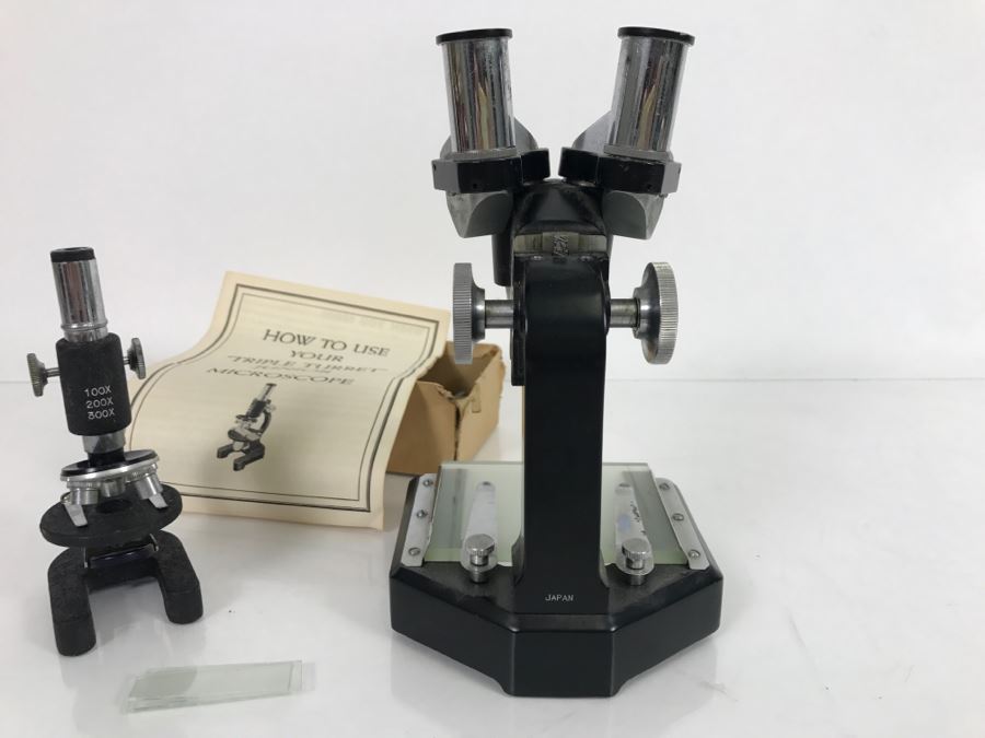 Vintage TASCO Stereo 30X Microscope And Triple Turret Junior Microscope Japan [Photo 5]