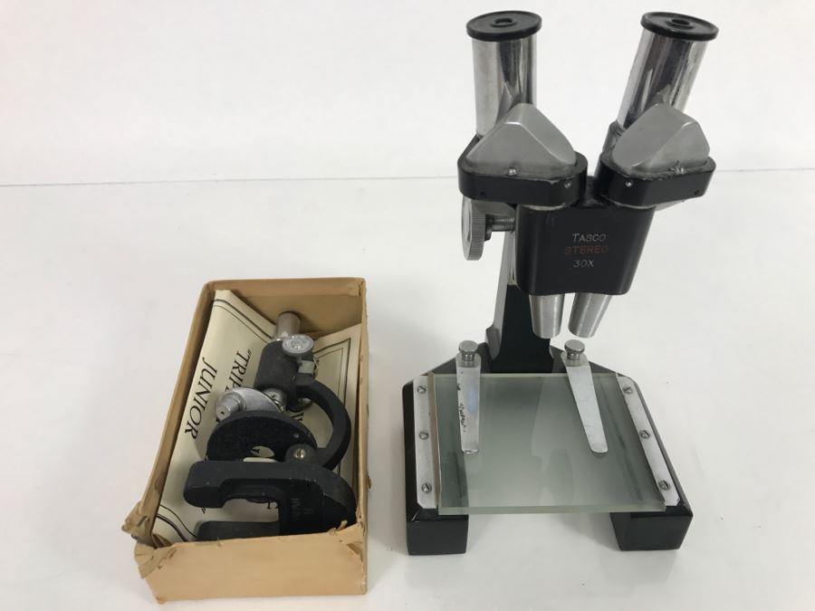 Vintage TASCO Stereo 30X Microscope And Triple Turret Junior Microscope Japan [Photo 14]