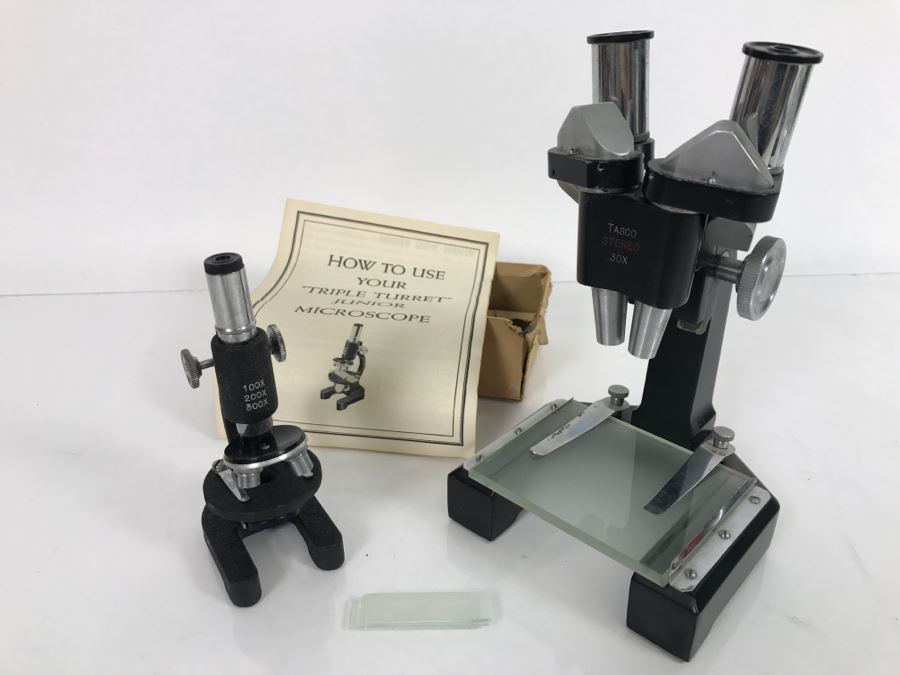 Vintage TASCO Stereo 30X Microscope And Triple Turret Junior Microscope Japan [Photo 16]