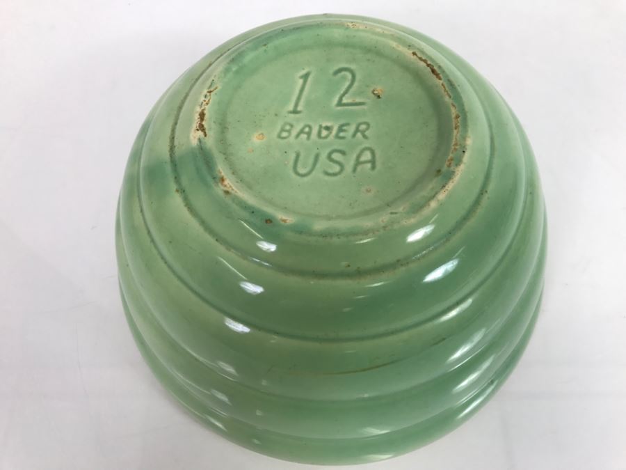 Vintage BAUER USA Light Lime Green Bowl 12  [Photo 6]