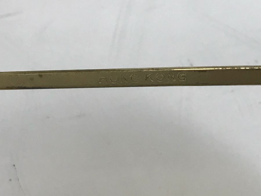 Vintage Mens HONG KONG Amber Sunglasses With Leather Carrying Case [Photo 6]