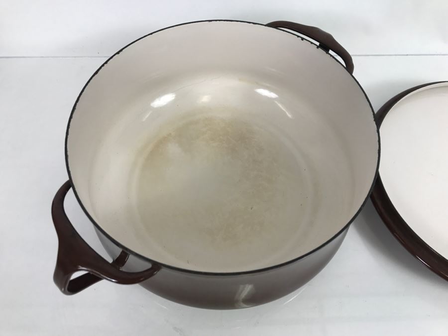 Vintage Mid Century Modern DANSK IHQ France Covered Pot Brown Enamel [Photo 6]