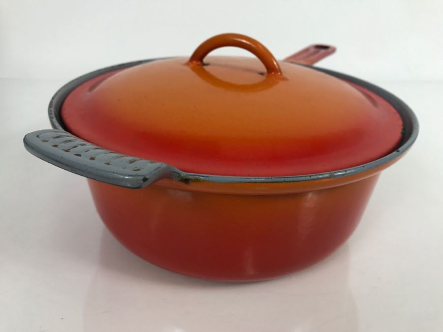 Orange Descoware Belgium Covered Pot 89-B 22 E FE [Photo 5]