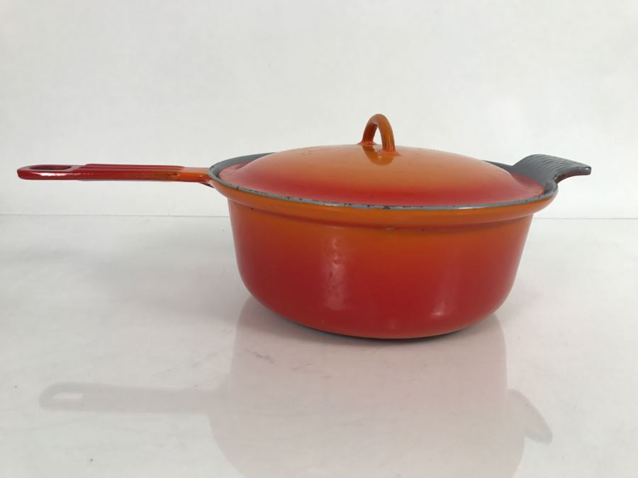 Orange Descoware Belgium Covered Pot 89-B 22 E FE [Photo 3]