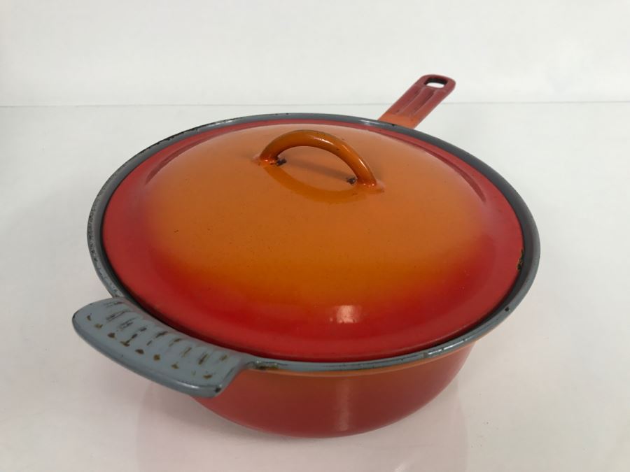 Orange Descoware Belgium Covered Pot 89-B 22 E FE [Photo 6]