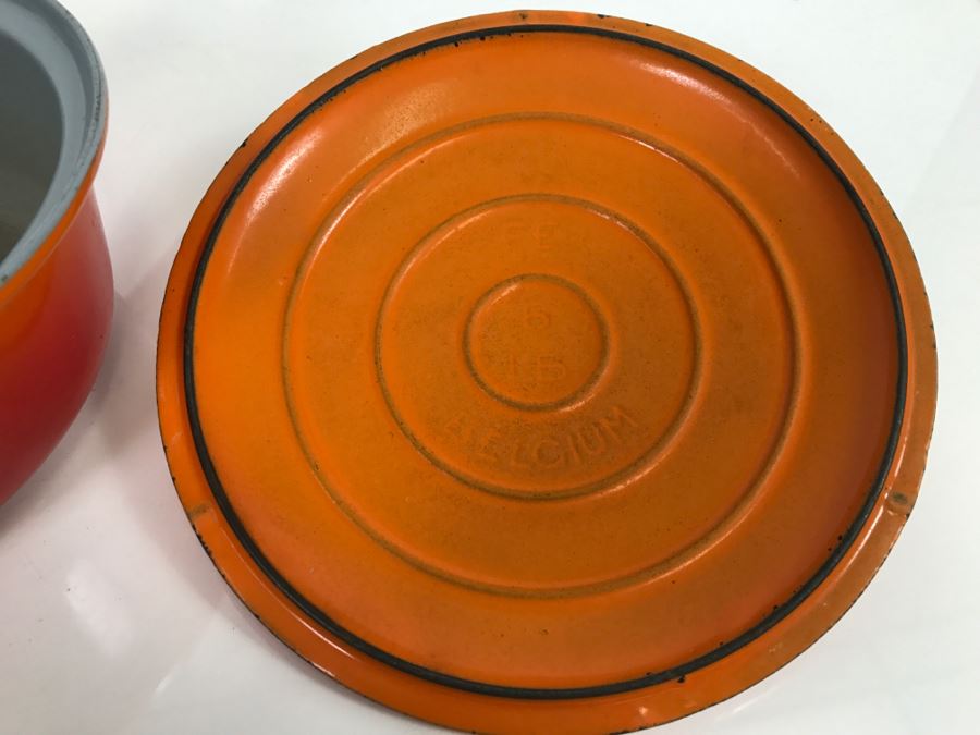 Orange Descoware Belgium Covered Pot 89-B 22 E FE [Photo 7]