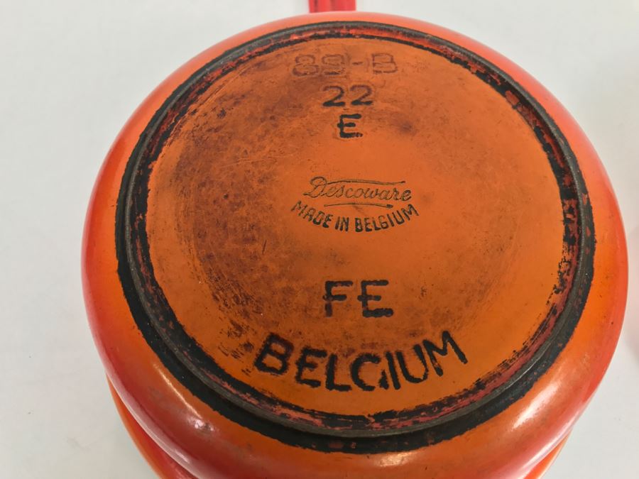 Orange Descoware Belgium Covered Pot 89-B 22 E FE [Photo 10]