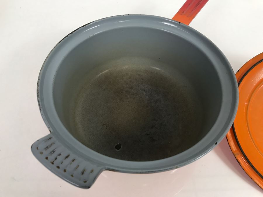 Orange Descoware Belgium Covered Pot 89-B 22 E FE [Photo 8]
