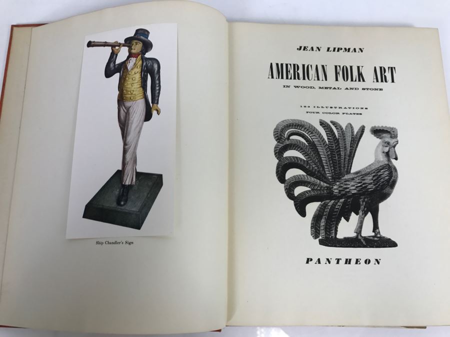 Jean Lipman American Folk Art In Wood, Metal And Stone Pantheon Hardcover First Edition Book [Photo 1]