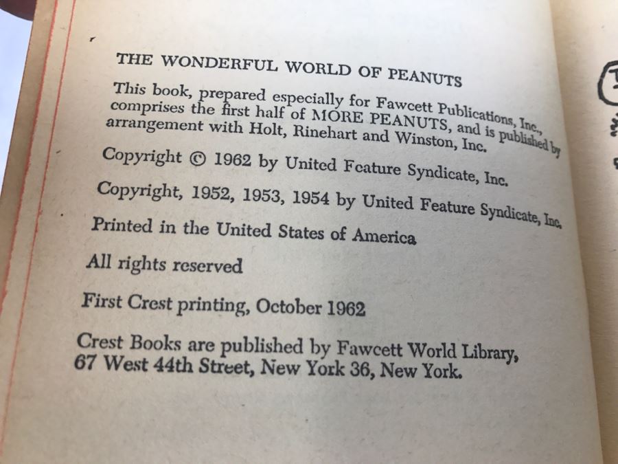 Collection Of Charles M. Schulz Peanuts Paperback Books (2) An Educated Slice First Edition, The Wonderful World Of Peanuts And Hey, Peanuts [Photo 3]