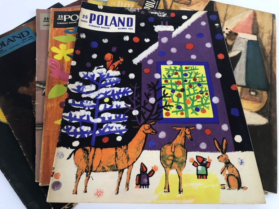 Set Of 8 Vintage POLAND Illustrated Magazines 1960-1965 Lots Of Modern Art Pictures And Articles [Photo 2]