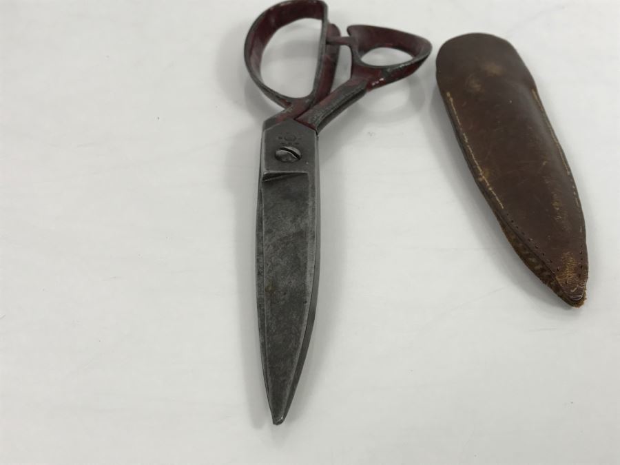 Vintage Japanese Signed Scissors With Leather Sheath [Photo 7]