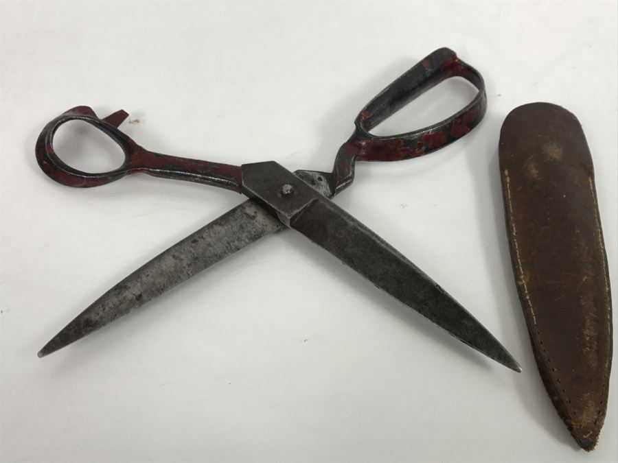 Vintage Japanese Signed Scissors With Leather Sheath [Photo 10]