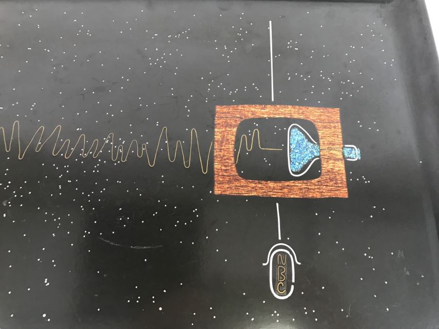 Mid Century NBC TV Tray Couroc Of Monterey CA Hand Inlaid Tray Commissioned By NBC National Broadcast Company [Photo 4]