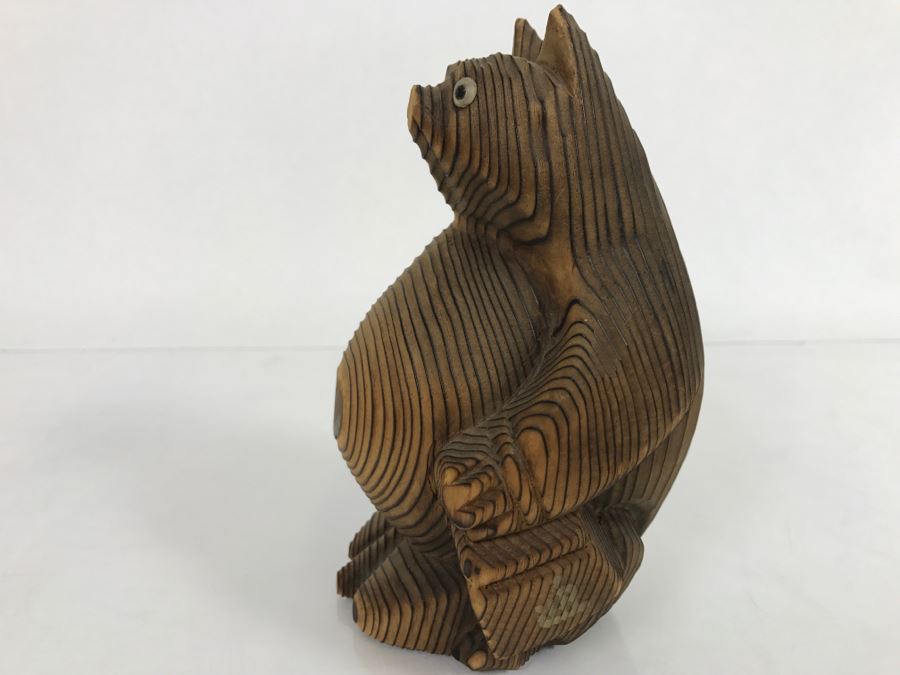 Signed Japanese Wooden Carved Bear 6' Tall [Photo 8]