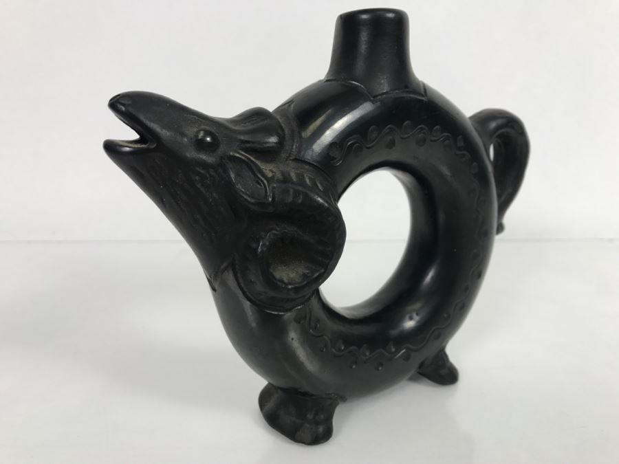 Vintage Rumania Black Ram Pitcher Romania 5.5'H [Photo 3]