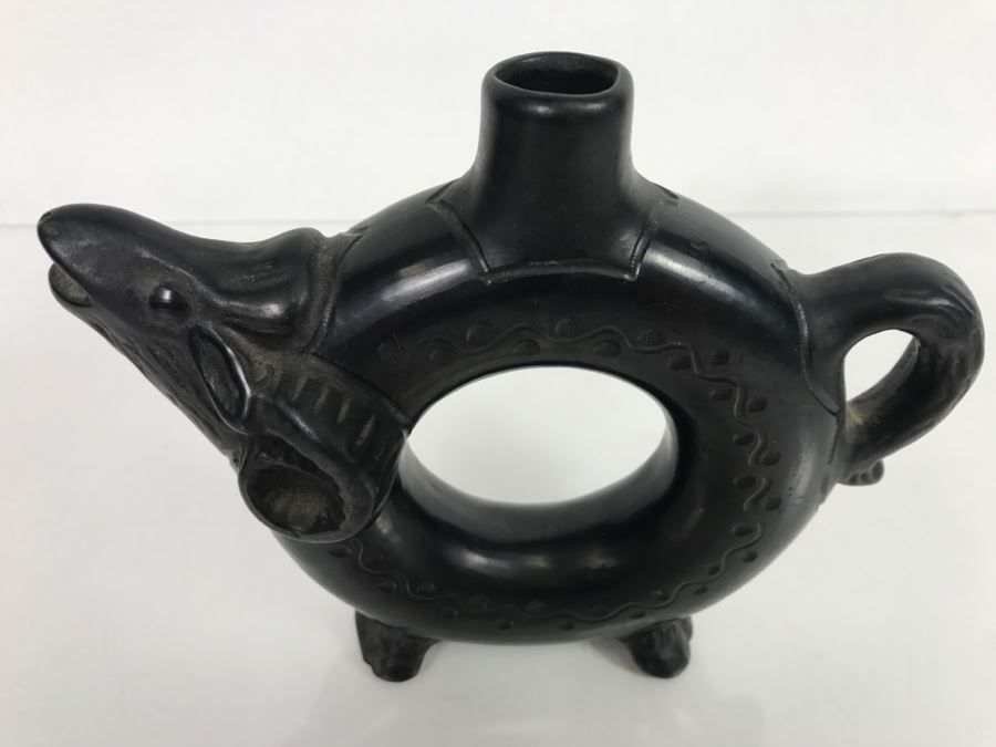 Vintage Rumania Black Ram Pitcher Romania 5.5'H [Photo 4]