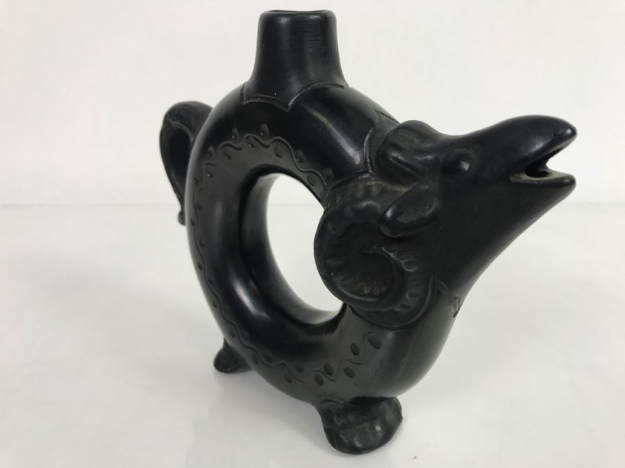 Vintage Rumania Black Ram Pitcher Romania 5.5'H [Photo 8]
