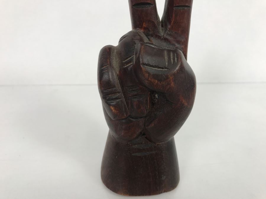 Vintage Carved Wood Hand Peace Sign 6'H [Photo 3]