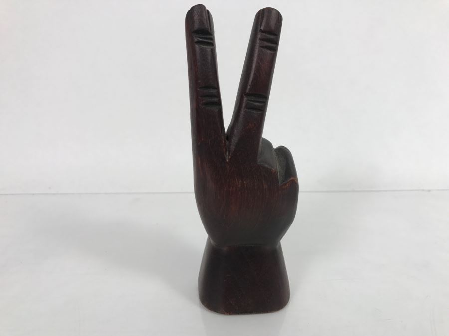 Vintage Carved Wood Hand Peace Sign 6'H [Photo 7]