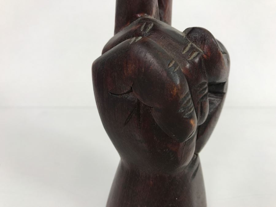 Vintage Carved Wood Hand Peace Sign 6'H [Photo 5]