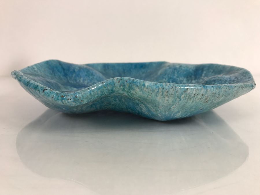 Vintage Italian Signed Mid Century Glazed Pottery Bowl For I. Magnin Co [Photo 4]