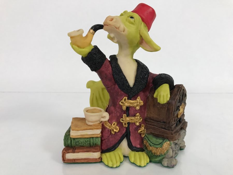 Whimsical World Of Pocket Dragons - Classical Dragon - 1995 Real Musgrave - Handmade For Flambro Exclusive USA Distributor [MV $80-$100]