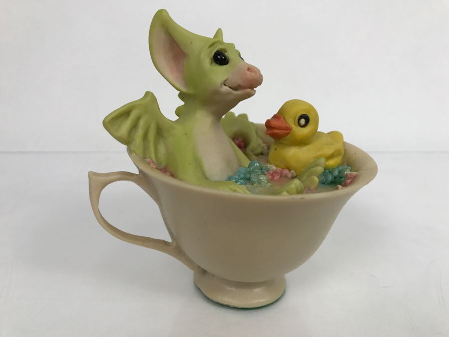 Hand Signed By Real Musgrave Pocket Dragons Figurine - Whimsical World Of Pocket Dragons - Bubbles - 1992 LOL - Made in UK [MV $125-$160] [Photo 4]