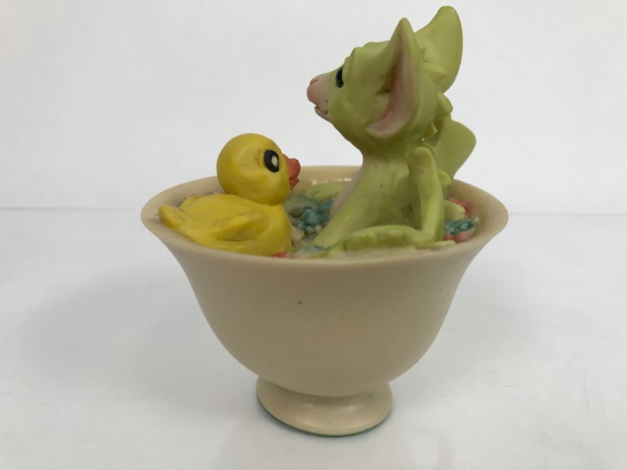 Hand Signed By Real Musgrave Pocket Dragons Figurine - Whimsical World Of Pocket Dragons - Bubbles - 1992 LOL - Made in UK [MV $125-$160] [Photo 6]