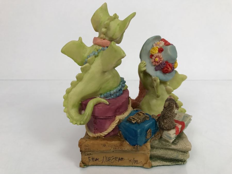 Hand Signed By Real Musgrave Pocket Dragon Figurine 10/92 - Whimsical World Of Pocket Dragons - Dragons In The Attic - 1991 LOL [MV $140-$160 Unsigned] [Photo 4]