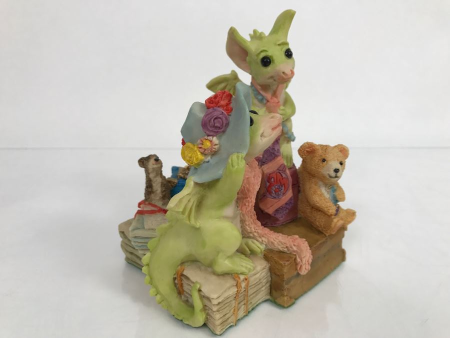 Hand Signed By Real Musgrave Pocket Dragon Figurine 10/92 - Whimsical World Of Pocket Dragons - Dragons In The Attic - 1991 LOL [MV $140-$160 Unsigned] [Photo 2]