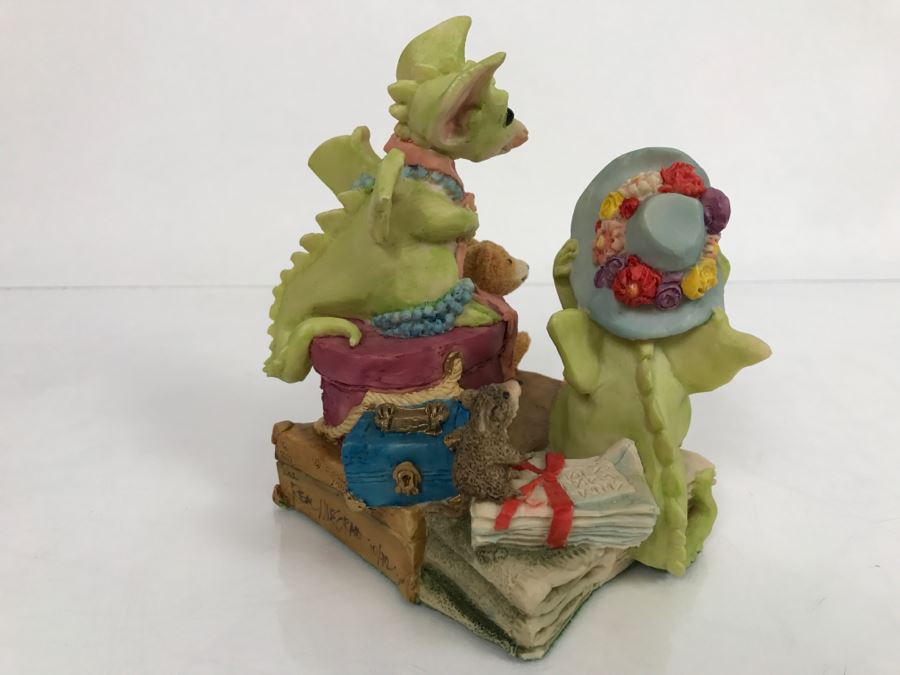 Hand Signed By Real Musgrave Pocket Dragon Figurine 10/92 - Whimsical World Of Pocket Dragons - Dragons In The Attic - 1991 LOL [MV $140-$160 Unsigned] [Photo 3]