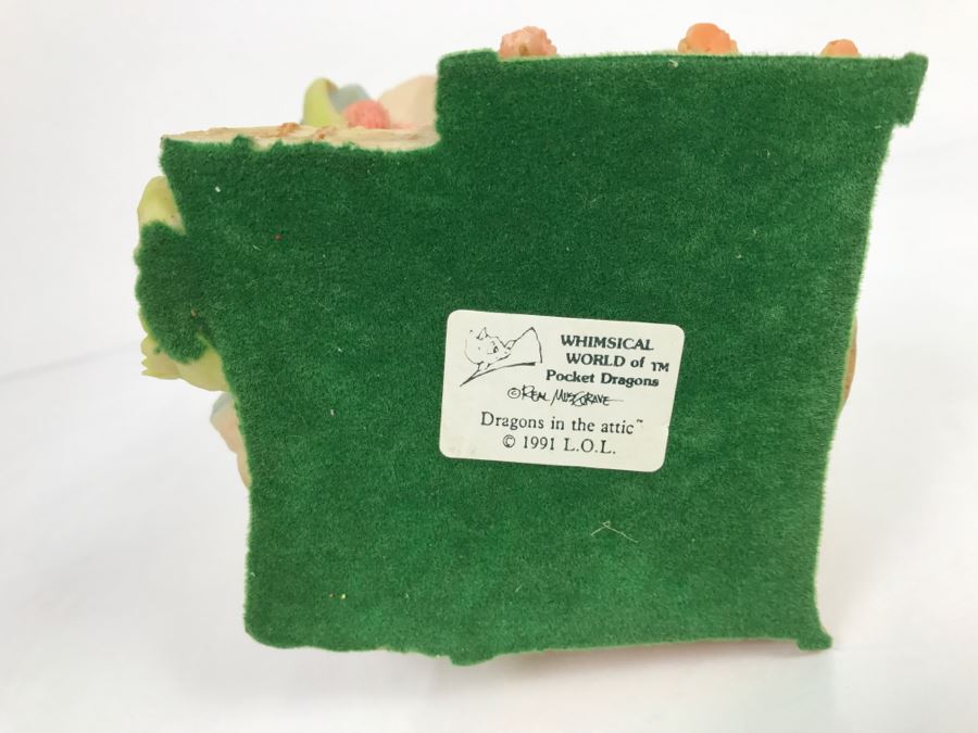 Hand Signed By Real Musgrave Pocket Dragon Figurine 10/92 - Whimsical World Of Pocket Dragons - Dragons In The Attic - 1991 LOL [MV $140-$160 Unsigned] [Photo 8]