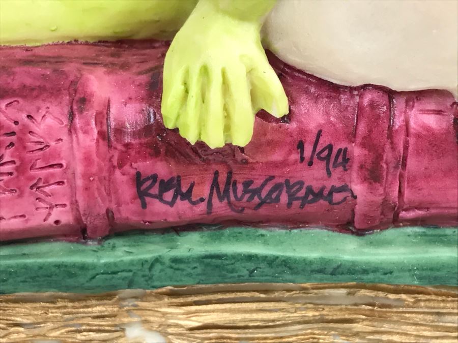 Both Bookends Hand Signed By Real Musgrave Pocket Dragon Figurine 1/94 - Whimsical World Of Pocket Dragons - The Book Ends - 1993 Real Musgrave, CWS, LOL Limited - Hand Made in UK [MV $125-$160 Unsigned] [Photo 10]