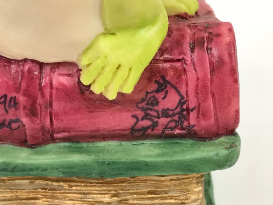 Both Bookends Hand Signed By Real Musgrave Pocket Dragon Figurine 1/94 - Whimsical World Of Pocket Dragons - The Book Ends - 1993 Real Musgrave, CWS, LOL Limited - Hand Made in UK [MV $125-$160 Unsigned] [Photo 11]