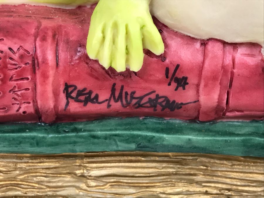 Both Bookends Hand Signed By Real Musgrave Pocket Dragon Figurine 1/94 - Whimsical World Of Pocket Dragons - The Book Ends - 1993 Real Musgrave, CWS, LOL Limited - Hand Made in UK [MV $125-$160 Unsigned] [Photo 5]