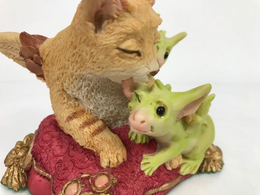Hand Signed By Real Musgrave Pocket Dragon Figurine 1/94 - Whimsical World Of Pocket Dragons - Bath Time - 1992 Real Musgrave, CWS, LOL Limited - Hand Made in UK [MV $150-$200 Unsigned] [Photo 4]