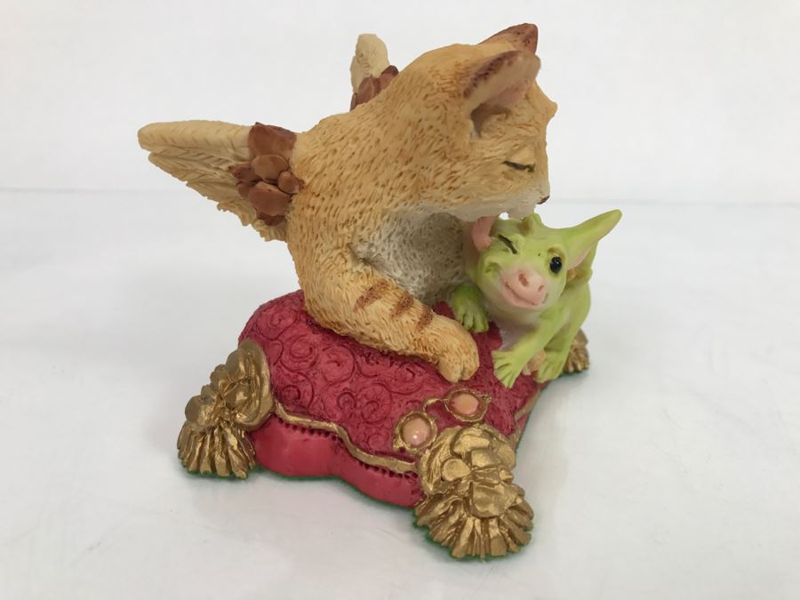 Hand Signed By Real Musgrave Pocket Dragon Figurine 1/94 - Whimsical World Of Pocket Dragons - Bath Time - 1992 Real Musgrave, CWS, LOL Limited - Hand Made in UK [MV $150-$200 Unsigned] [Photo 6]