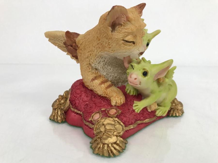 Hand Signed By Real Musgrave Pocket Dragon Figurine 1/94 - Whimsical World Of Pocket Dragons - Bath Time - 1992 Real Musgrave, CWS, LOL Limited - Hand Made in UK [MV $150-$200 Unsigned] [Photo 3]