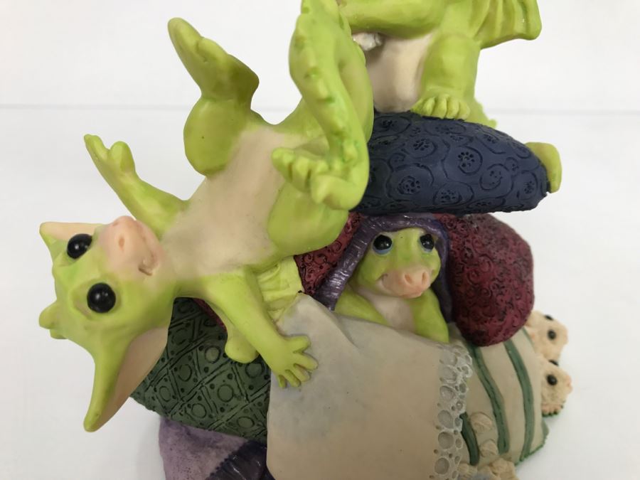 Whimsical World Of Pocket Dragons - Pillow Fight - Worldwide Limited Edition 1053 of 3500 - 1995 Real Musgrave, CWAL/CWSL - Hand Made in UK [MV $350-$400] [Photo 5]