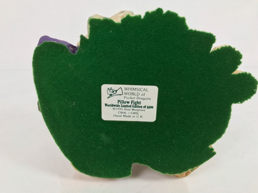 Whimsical World Of Pocket Dragons - Pillow Fight - Worldwide Limited Edition 1053 of 3500 - 1995 Real Musgrave, CWAL/CWSL - Hand Made in UK [MV $350-$400] [Photo 15]