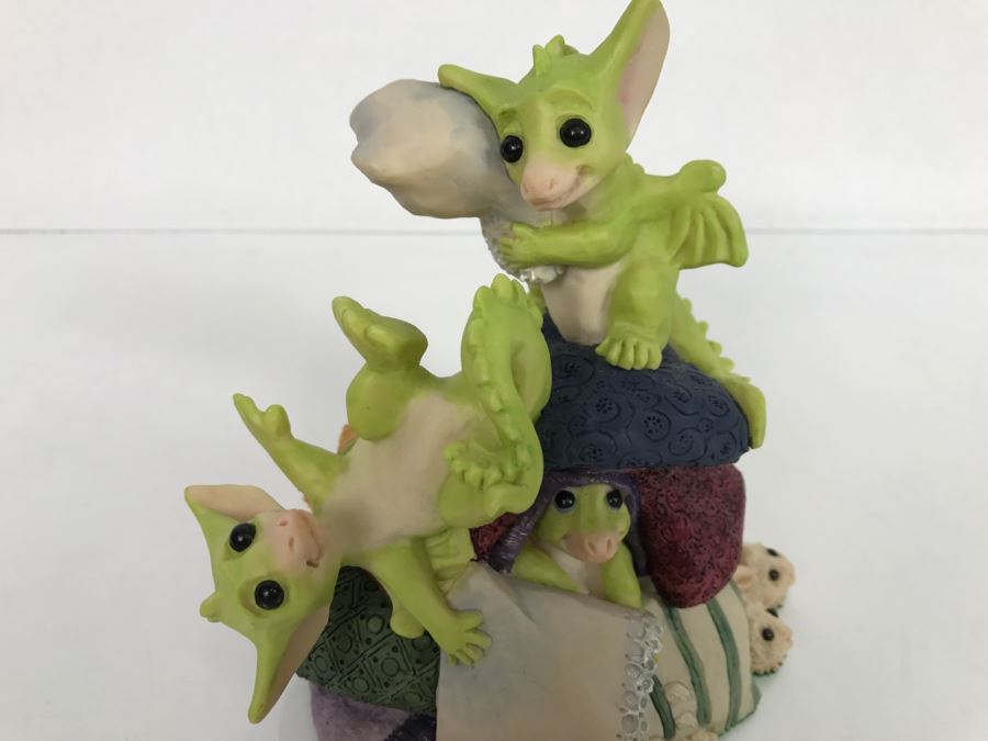Whimsical World Of Pocket Dragons - Pillow Fight - Worldwide Limited Edition 1053 of 3500 - 1995 Real Musgrave, CWAL/CWSL - Hand Made in UK [MV $350-$400] [Photo 4]