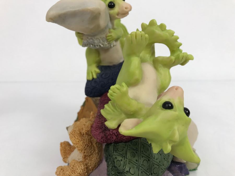 Whimsical World Of Pocket Dragons - Pillow Fight - Worldwide Limited Edition 1053 of 3500 - 1995 Real Musgrave, CWAL/CWSL - Hand Made in UK [MV $350-$400] [Photo 14]