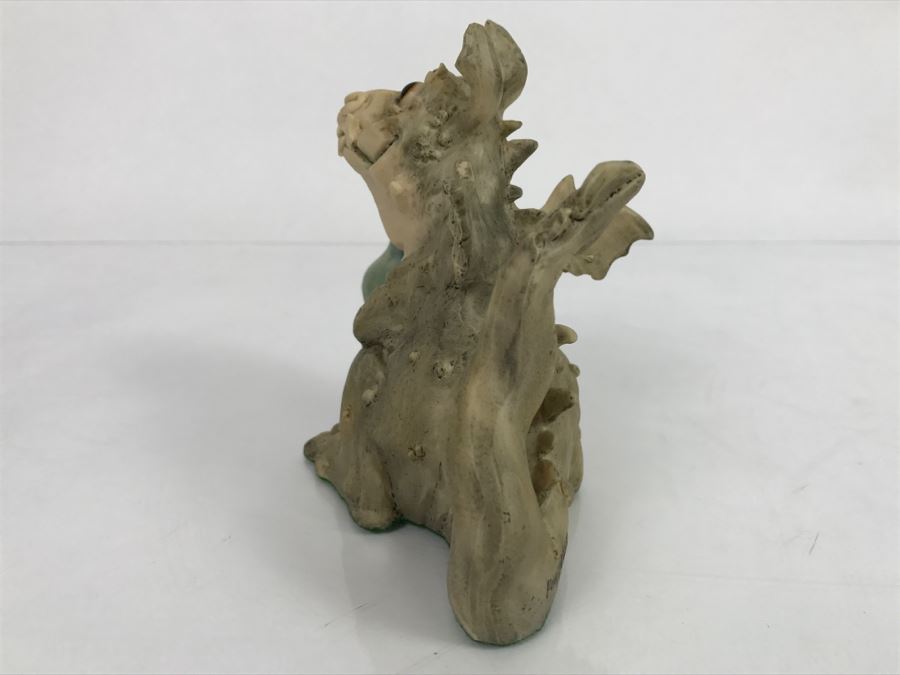 Hand Signed By Real Musgrave Pocket Dragon Figurine 1/94 - Whimsical World Of Pocket Dragons - Toady Goldtrayler - 1989 - Lilliput Lane Land Of Legend Limited - Hand Made in UK [MV $170-$225 Unsigned] [Photo 13]