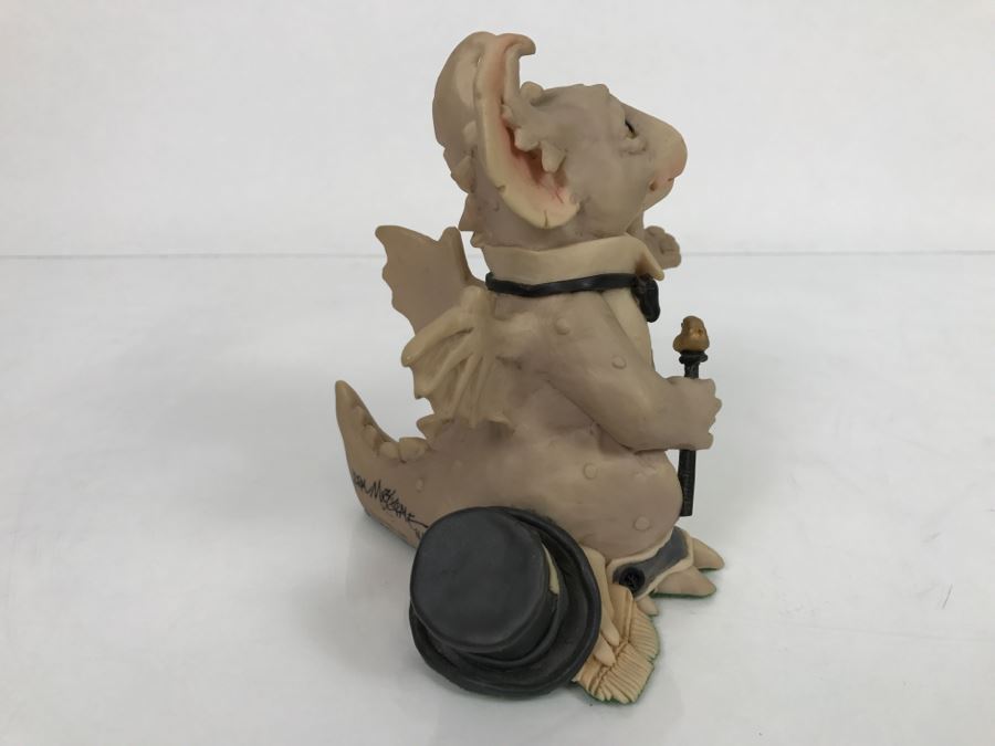 Hand Signed By Real Musgrave Pocket Dragon Figurine 4/91 - Whimsical World Of Pocket Dragons - Opera Gargoyle  - 1989 - Lilliput Lane Land Of Legend Limited - Hand Made in UK [MV $350-$400 Unsigned] [Photo 5]